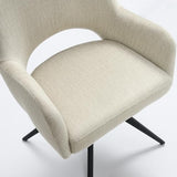 Lot de 2 Chaise de Salle à Manger Pivotante: Chaises Velours Salle à Manger avec Accoudoirs et Mémoire de Position - Pieds Métal Design Moderne & Confortable (Beige, 2er)