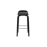 Miliboo Tabourets de Bar Vintage Bois Noir H68 cm (Lot de 2) OBRA