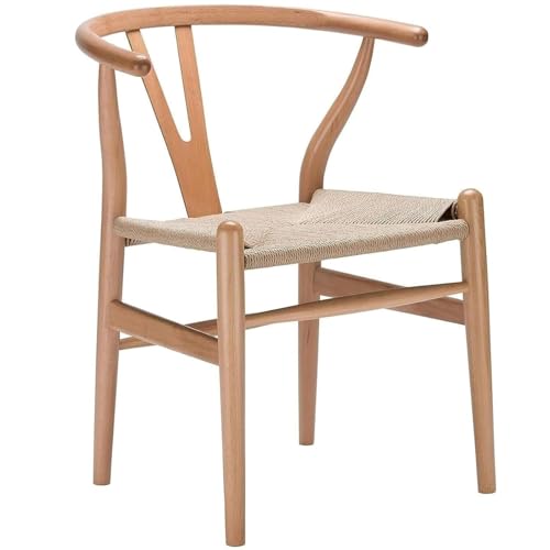 YAXANSIH Chaise De Salle À Manger,Chaise De Salle À Manger en Bois Naturel,Chaises De Cuisine Tissées avec,Coussin De Siège en Rotin,Chaises Vintage pour Salle À Manger, Cuisine, Salon, Maison
