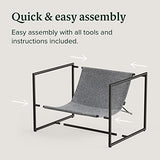 ZINUS Aidan Fauteuil d’exception style suspendu, avec structure en métal et coussins remplis de flocons de mousse, Montage facile sans outils,Fauteuil livré dans une boîte compacte, Gris clair