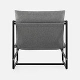 ZINUS Aidan Fauteuil d’exception style suspendu, avec structure en métal et coussins remplis de flocons de mousse, Montage facile sans outils,Fauteuil livré dans une boîte compacte, Gris clair