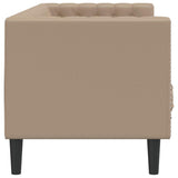 Gecheer Canapé à 3 Places Chesterfield Cappuccino Similicuir, Canapé de Salon pour Bureau à Domicile, Appartement, Petit Espace