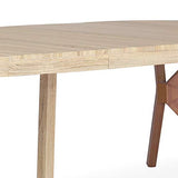 Menzzo Table à Manger Ronde Extensible Avec Pied Central en Métal | Salle à Manger ou Cuisine | Bois, Métal | Myriade | Diamètre 110 cm x H75 cm, Dépliée: L110 x P160-210-260 x H75