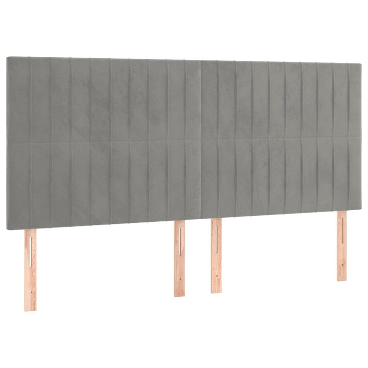 vidaXL Tête de Lit Meubles de Chambre à Coucher Accessoires de Lit Simple Têtes de Cadre de Lit Intérieur Gris Clair 160x5x118/128 cm Velours vidaXL Tête de Lit Meubles de Chambre à Coucher Accessoires de Lit Simple Têtes de Cadre de Lit Intérieur Gris Clair 160x5x118/128 cm Velours