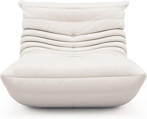 GWWBD Chaise longue en mohair doux - Canapé paresseux - Chaise au sol - Taille : 85 cm - Couleur : blanc