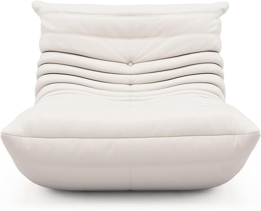 GWWBD Chaise longue en mohair doux - Canapé paresseux - Chaise au sol - Taille : 85 cm - Couleur : blanc