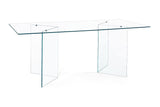 Mar.c.a. Design Table rectangulaire Iris, Plateau et Structure entièrement en Verre Non trempé épaisseur 10 mm - Mis. 180 x 90 x 75 cm.