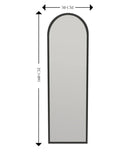 Dmora - Miroir Zaniah, Verre miroité, Objet d'ameublement Mural, Décoration avec Miroir, 50x2h160 cm, Noir