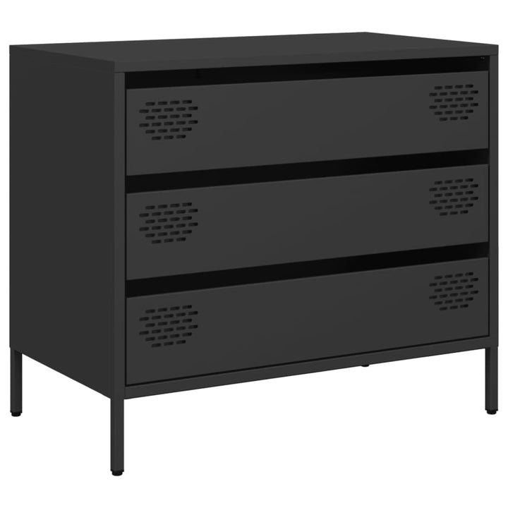 Makastle Buffet Métal, Style Industriel, Armoire de Rangement à 3 tiroirs, Commode, Meuble de Salon, Noir 68x39x58,5 cm Acier laminé à Froid Makastle Buffet Métal, Style Industriel, Armoire de Rangement à 3 tiroirs, Commode, Meuble de Salon, Noir 68x39x58,5 cm Acier laminé à Froid