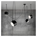 Machine Zhenxkj Pendentif Light Plafonniers Chandeliers Lustres Lustres Modernes Salon Restaurant Bar Cuisse Bar Cafe Lampes de Bureau Noir Blanc Blanc Blanc Filage réglable Luminaire (Color : Black)