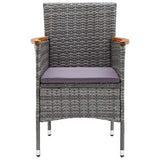 Generisch Kangmusi 310567 Lot de 4 chaises de jardin en polyrotin Gris