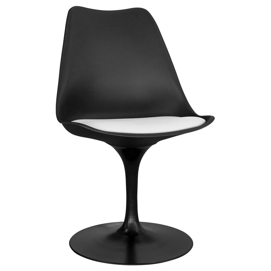 Iconik Interior Tulip Style Chaise de Salle à Manger - Chaise pivotante Noire - Tulip Blanc Iconik Interior Tulip Style Chaise de Salle à Manger - Chaise pivotante Noire - Tulip Blanc