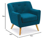 IDMarket - Fauteuil scandinave LIV en Tissu Bleu Canard