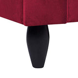 Canapé Fixe 3 Places en Velours Rouge Foncé au Design Glamour Tendance Beliani