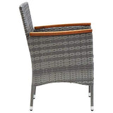 Generisch Kangmusi 310567 Lot de 4 chaises de jardin en polyrotin Gris