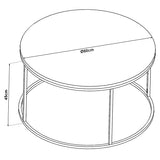 [en.casa] Table Basse Ronde pour Salon Métal Verre Trempé Fumé 45 x 80 cm Noir Transparent