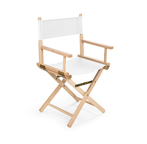 IMPWOOD Regiesstuhl Chaise de jardin en bois blanc - Chaise de camping pliable - Chaise de maquillage - Siège peu encombrant pour le jardin