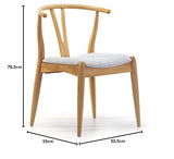 VS Venta-stock Pack 2 chaises Rustic, Couleur Chêne, Bois Massif, 55 cm (Longueur) 54,5 cm (Profondeur) 76 cm (Hauteur)