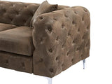 Vente-unique - Canapé 3 Places Chesterfield en Microfibre Aspect Cuir Vieilli Edwina