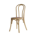 EME Lot de 2 chaises de salle à manger Thonet naturel. Chaises rustiques fabriquées en bois d'orme avec assise en rotin. Couleur naturelle. Comprend 2 unités.