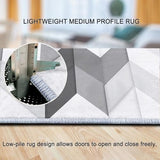 Tapis de Salon Géométrique Forme en V Triangle - Grand Tapis Lavable Super Doux et Antidérapant, Moquette Poil Ras Chambre, pour Manger, l'entrée et la Cuisine, 160x230 cm, Gris
