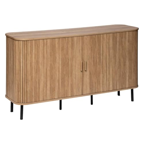 Atmosphera Créateur d'Intérieur - Buffet Colva 2 Portes Effet Chêne - Meuble de Rangement 6 Cases pour Chambre, Salon, Bureau - L140 x H80,5cm