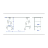 ACTUAL DIFFUSION Bureau 2 Tréteaux 4 Niches Noir et Châtaignier L 135 H 75 P 60 cm