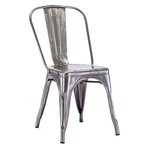 DUHOME Chaises de Salle à Manger Cuisine, Lot de Chaise Bistrot Industriel en Métal, Empilables Chaise de Cuisine, Scandinave Chaise Tabouret pour Bar, Café, Restaurant, Jardin (1PCS, Métallique) DUHOME Chaises de Salle à Manger Cuisine, Lot de Chaise Bistrot Industriel en Métal, Empilables Chaise de Cuisine, Scandinave Chaise Tabouret pour Bar, Café, Restaurant, Jardin (1PCS, Métallique)
