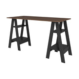 ACTUAL DIFFUSION Bureau 2 Tréteaux 4 Niches Noir et Châtaignier L 135 H 75 P 60 cm