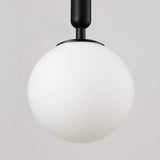 MZStech Appliques murales industrielles vintage, globe en verre blanc de 15 cm et luminaire mural en métal noir pour chambre à coucher, salon (Verre blanc et métal noir)