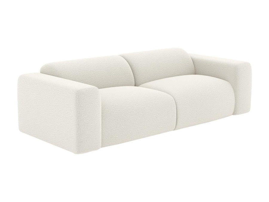 Vente-unique - Canapé 3 Places en Tissu Bouclette Blanc POGNI de Maison Céphy Vente-unique - Canapé 3 Places en Tissu Bouclette Blanc POGNI de Maison Céphy