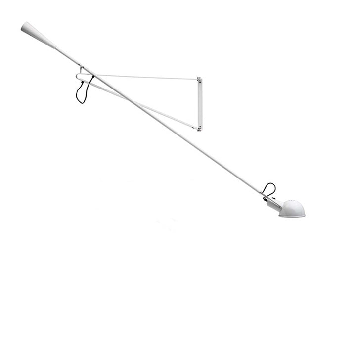 VOMI Bras Long Applique Murale Rétro Intérieur avec Câble Vintage Industrielle Directions Rotatif Réglables Lampe Murale avec 1.8m Cordon D'alimentation et Interrupteur pour Chambre Salon Etude,Blanc