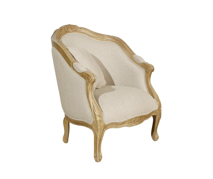 Robin des bois - Alexandre : Fauteuil bergère en Bois Massif et Lin Naturel Lin Robin des bois - Alexandre : Fauteuil bergère en Bois Massif et Lin Naturel Lin