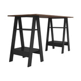 ACTUAL DIFFUSION Bureau 2 Tréteaux 4 Niches Noir et Châtaignier L 135 H 75 P 60 cm