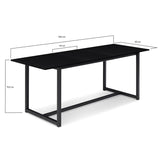 IDMarket - Table à Manger Extensible Rectangle DELSON 6-10 Personnes Design Industriel 160-200 cm