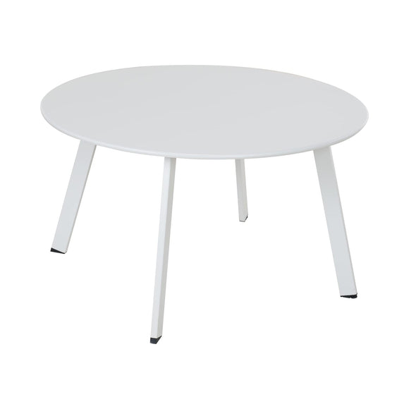 Grand patio Table Basse, Café Table, Acier de Première Qualité, Poids Léger, Table D’appoint Ronde latérale pour Bureau, Balcon, Cuisine et la Chambre (Blanc)