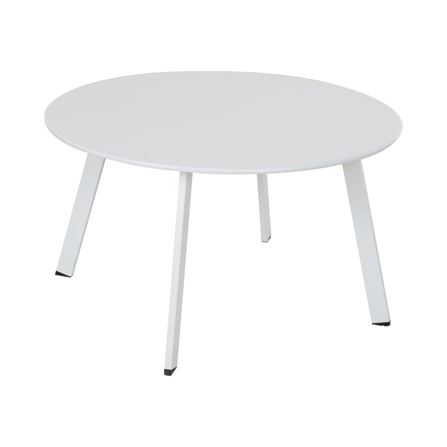 Grand patio Table Basse, Café Table, Acier de Première Qualité, Poids Léger, Table D’appoint Ronde latérale pour Bureau, Balcon, Cuisine et la Chambre (Blanc)