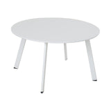 Grand patio Table Basse, Café Table, Acier de Première Qualité, Poids Léger, Table D’appoint Ronde latérale pour Bureau, Balcon, Cuisine et la Chambre (Blanc)