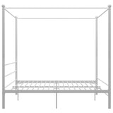 prissent Lit à baldaquin blanc en métal 200 x 200 cm structure de lit en métal lit double lits doubles modernes structure de lit à baldaquin (matelas non inclus)