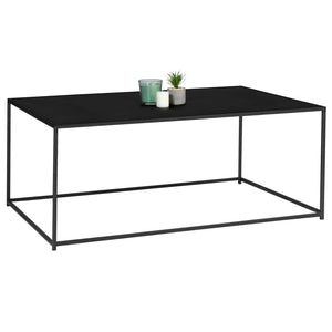 IDMarket - Table Basse rectangulaire Davis 113 cm en métal Noir Mat Design Industriel