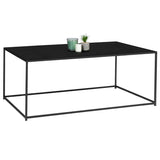 IDMarket - Table Basse rectangulaire Davis 113 cm en métal Noir Mat Design Industriel