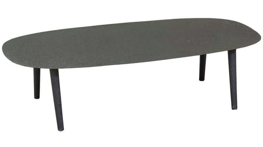 AUBRY GASPARD Table Basse Ovale en métal texturé Noir