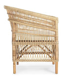 Decor Space Fauteuil Josefina pour intérieur, Fauteuil Salon en rotin naturel avec coussin H 86 cm