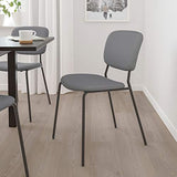 Tok Mark Traders KARLJAN Chaise gris foncé, Kabusa gris foncé, 49x55x81 cm durable et facile à entretenir. Chaises rembourrées. Chaises de salle à manger. Meubles.Respectueux de l'environnement.