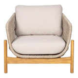 AltoBuy LORIENA - Fauteuil de Jardin en Acacia et Corde Beige avec Coussins