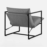 ZINUS Aidan Fauteuil d’exception style suspendu, avec structure en métal et coussins remplis de flocons de mousse, Montage facile sans outils,Fauteuil livré dans une boîte compacte, Gris clair