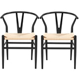 Abician Lot de 2 Chaises de Salle à Manger Corde de Papier Cadre en Métal Ensemble de Chaises en Corde Intérieur Dossier Demi-Circulaire Cuisine Salon 54,5 × 57 × 73,5 cm Noir