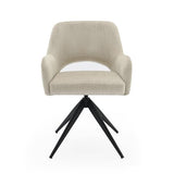Lot de 2 Chaise de Salle à Manger Pivotante: Chaises Velours Salle à Manger avec Accoudoirs et Mémoire de Position - Pieds Métal Design Moderne & Confortable (Beige, 2er)