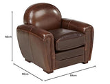 Vente-unique Fauteuil Club en Cuir Vieilli Baudoin - Chocolat