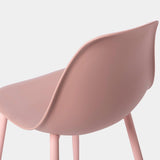 KLAST Chaise de Salle à Manger Nina en Polypropylène Rose Nude, Légère, Fonctionnelle, Durable et Adaptée pour l'Extérieur, Facile à Entretenir